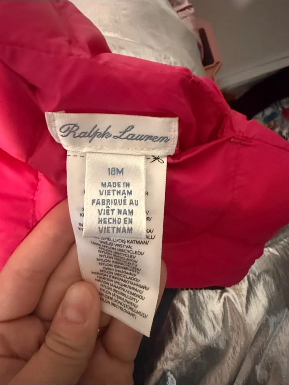 Polo by Ralph Lauren Hot Pink Quilted Kids Puffer Jacket